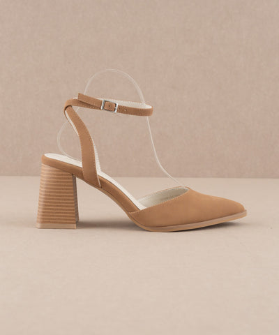 Estella Camel Ankle Strap Heel