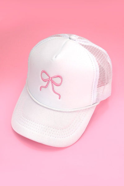 Whitley White Embroidered Bow Hat