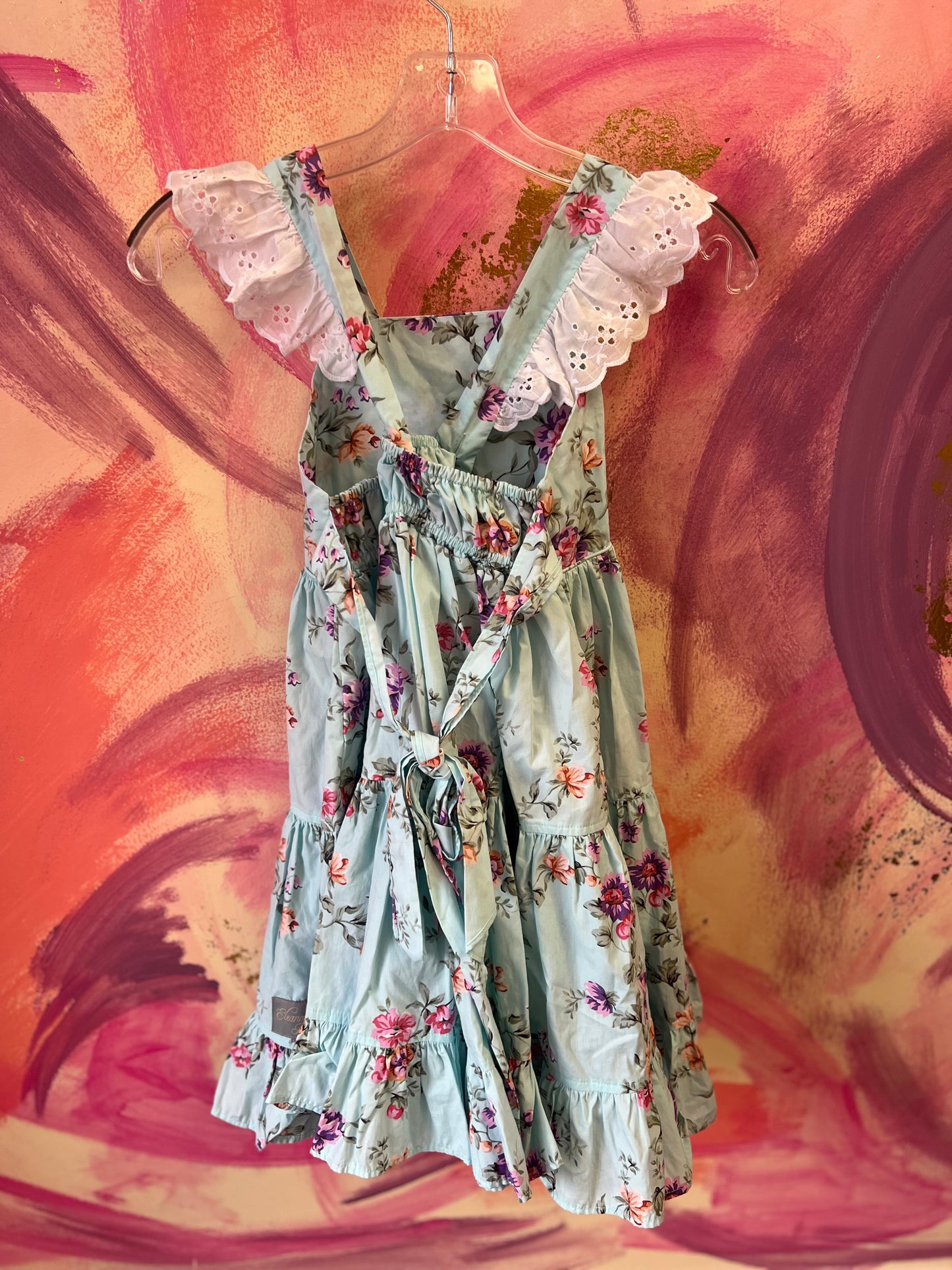 (Size 8-10) Eleanor Rose Light Blue Floral Dress