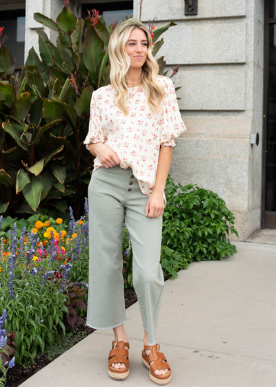 Eleanor Cream Floral Top