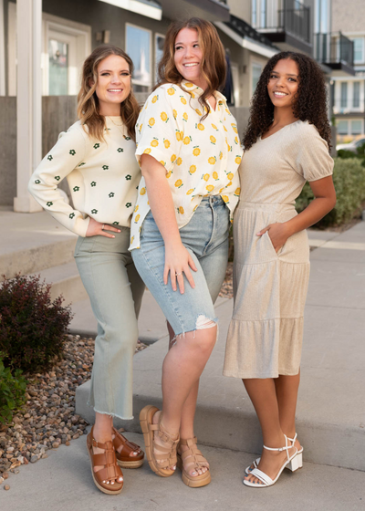 Jasmin Ivory Gold Floral Top