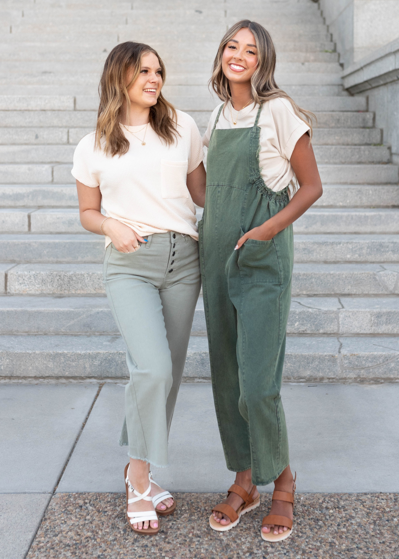 Cordyline Hunter Green Washed Jumpsuit