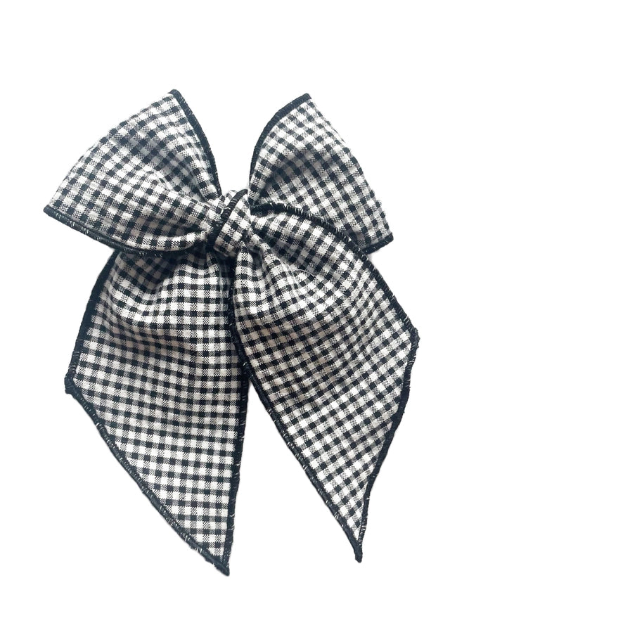 Elle Black Gingham Bow