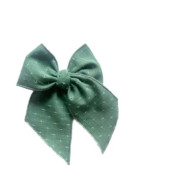 Evergreen cross stitch bow