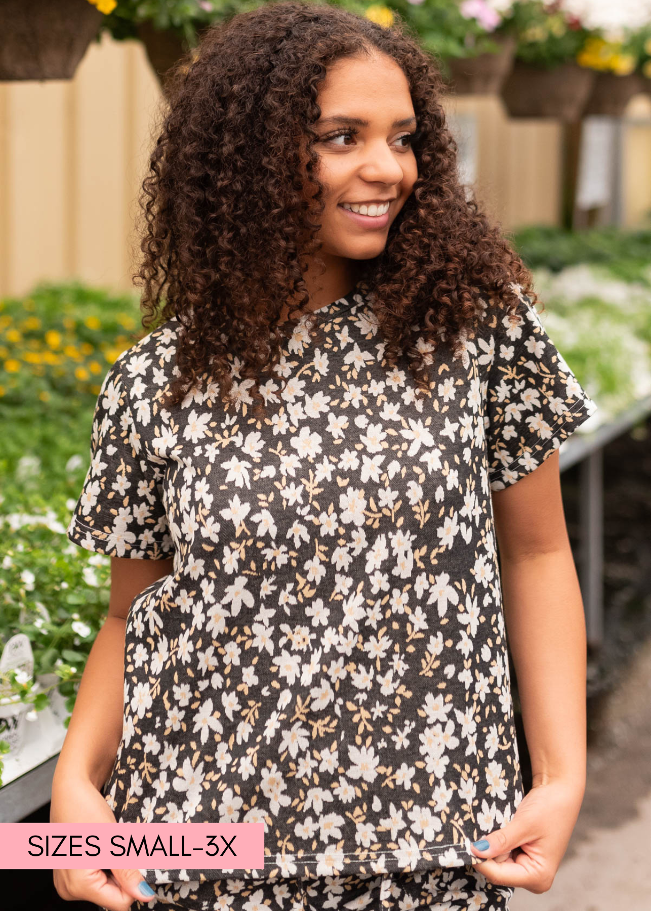 Black floral top