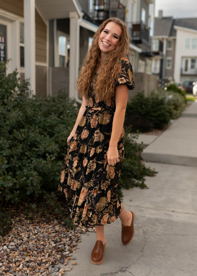 Black floral dress