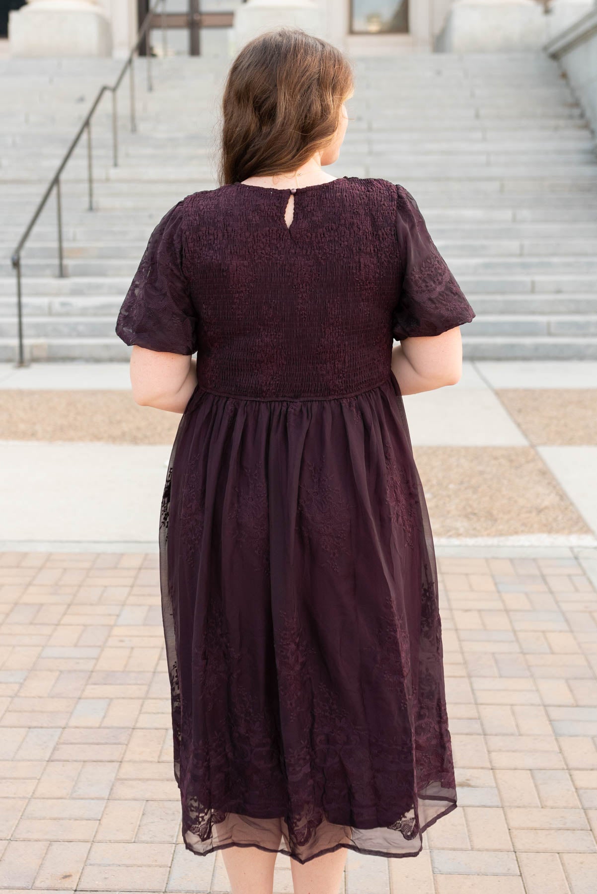 Alyanna Plum Embroidered Dress