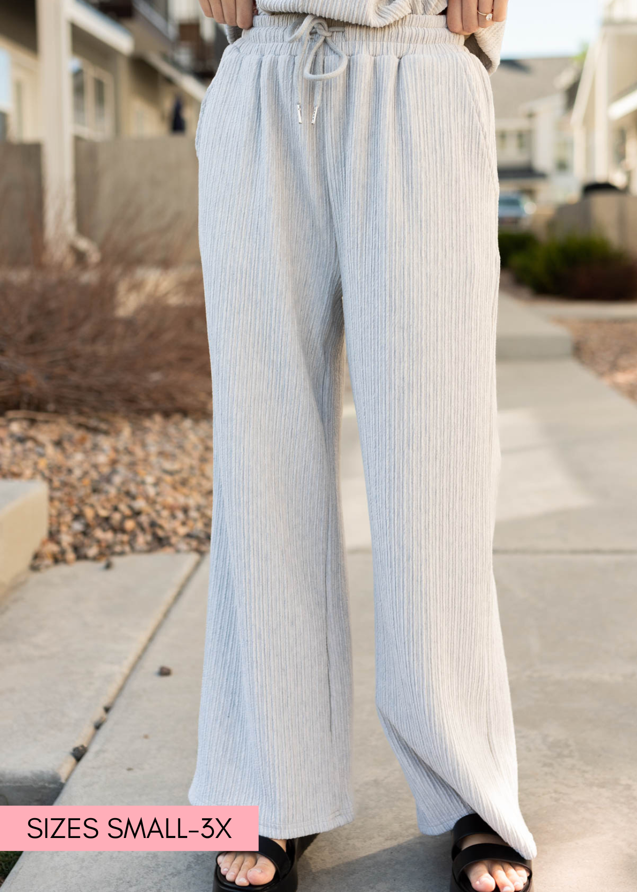 Sage grey textured pant