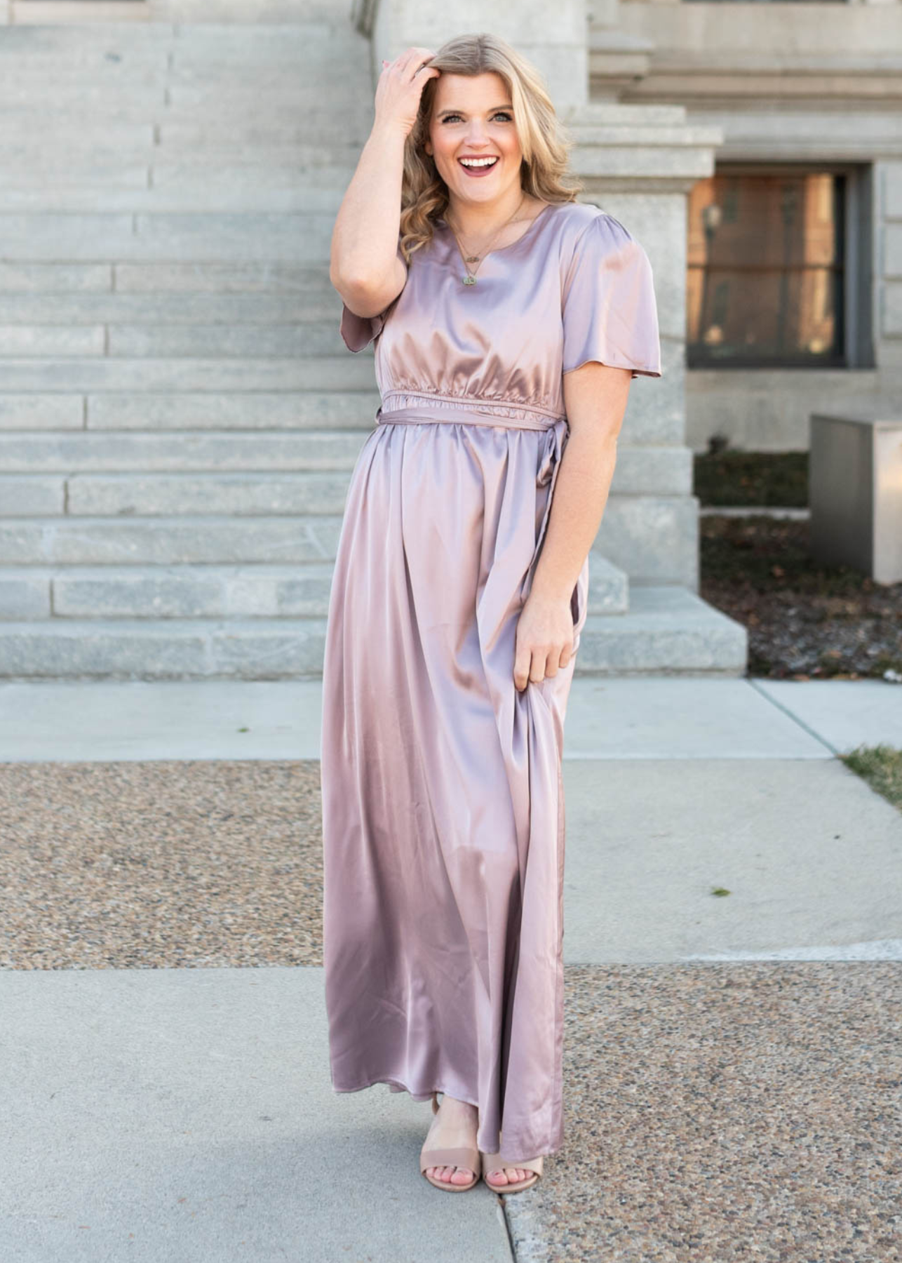 Short sleeve lavender dress