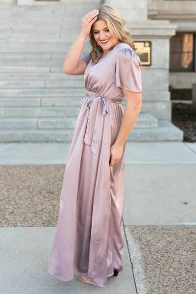 Side view of the lavender dress