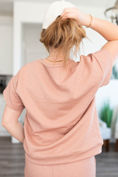 Amy Dusty Pink Textured Top