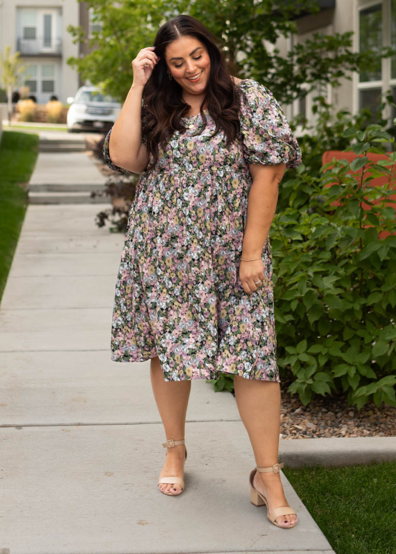 Plus size floral dress