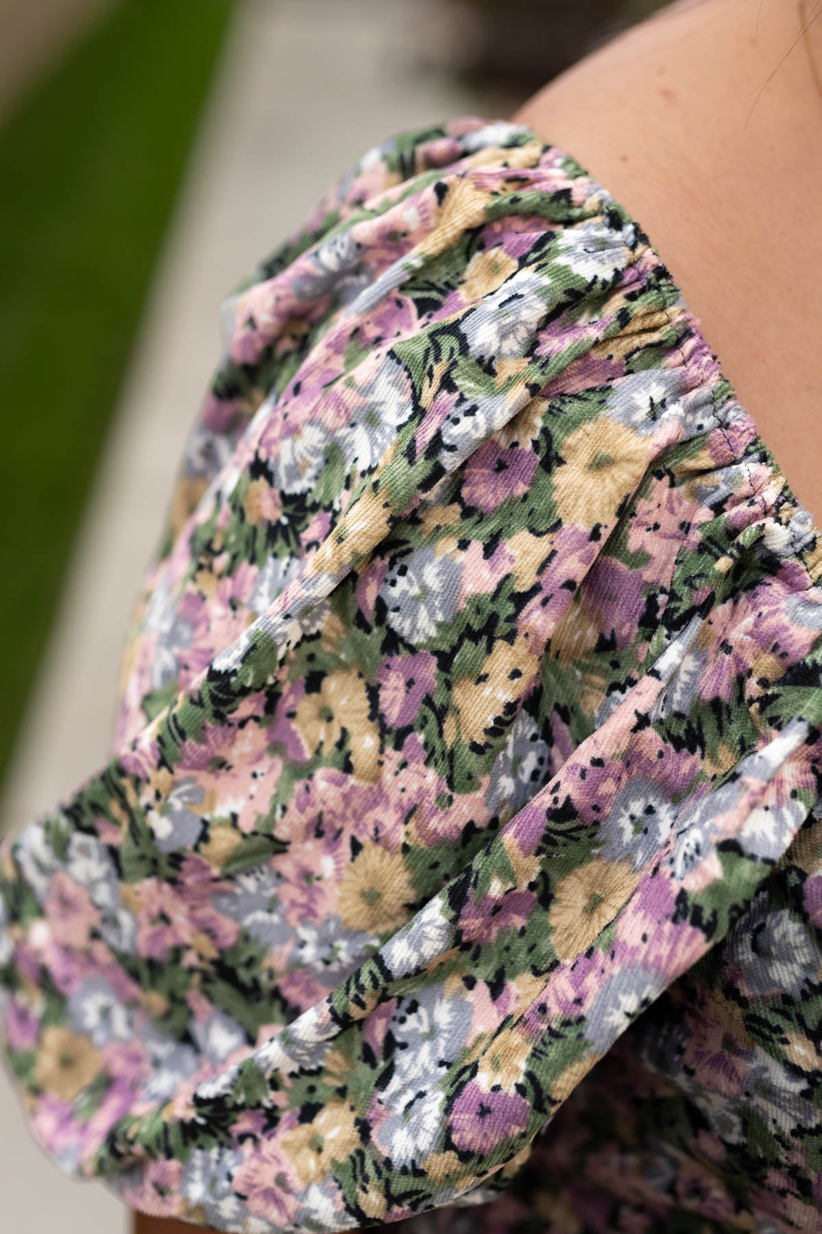 Fabric detail of a floral dress