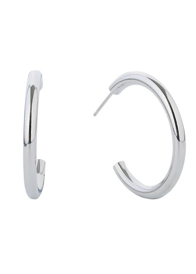 Hooped silver earrings