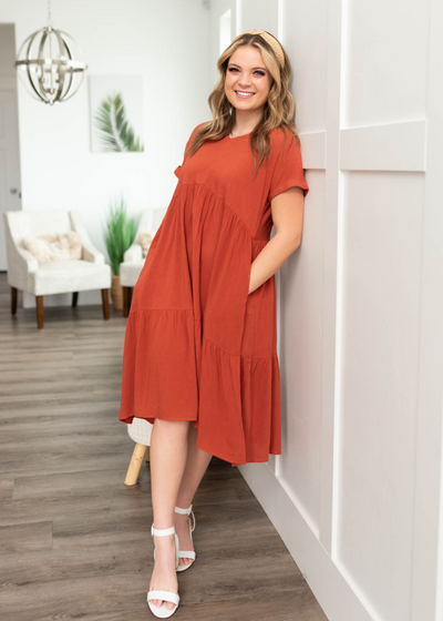 Cinnamon tiered dress