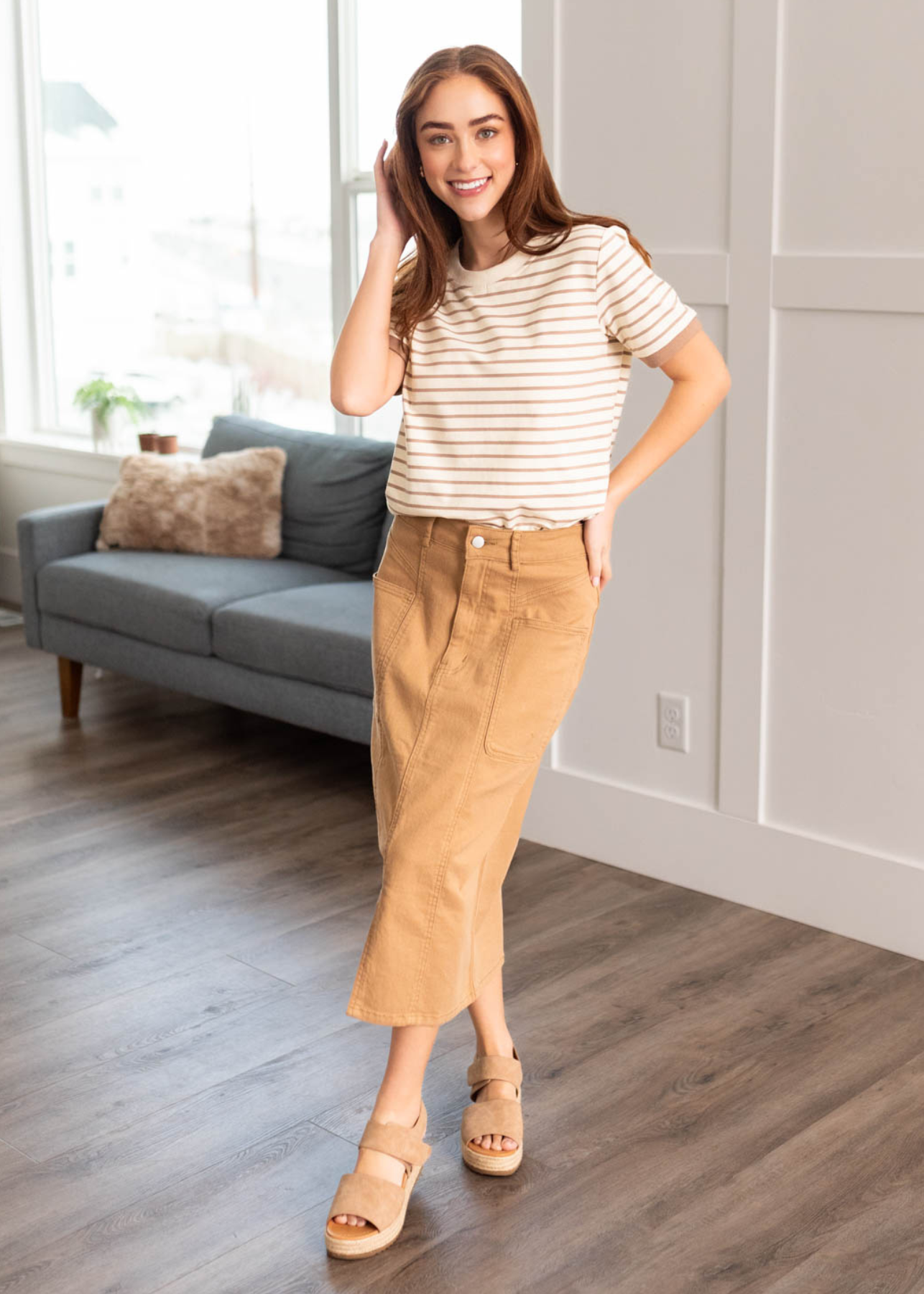 Camel maxi skirt