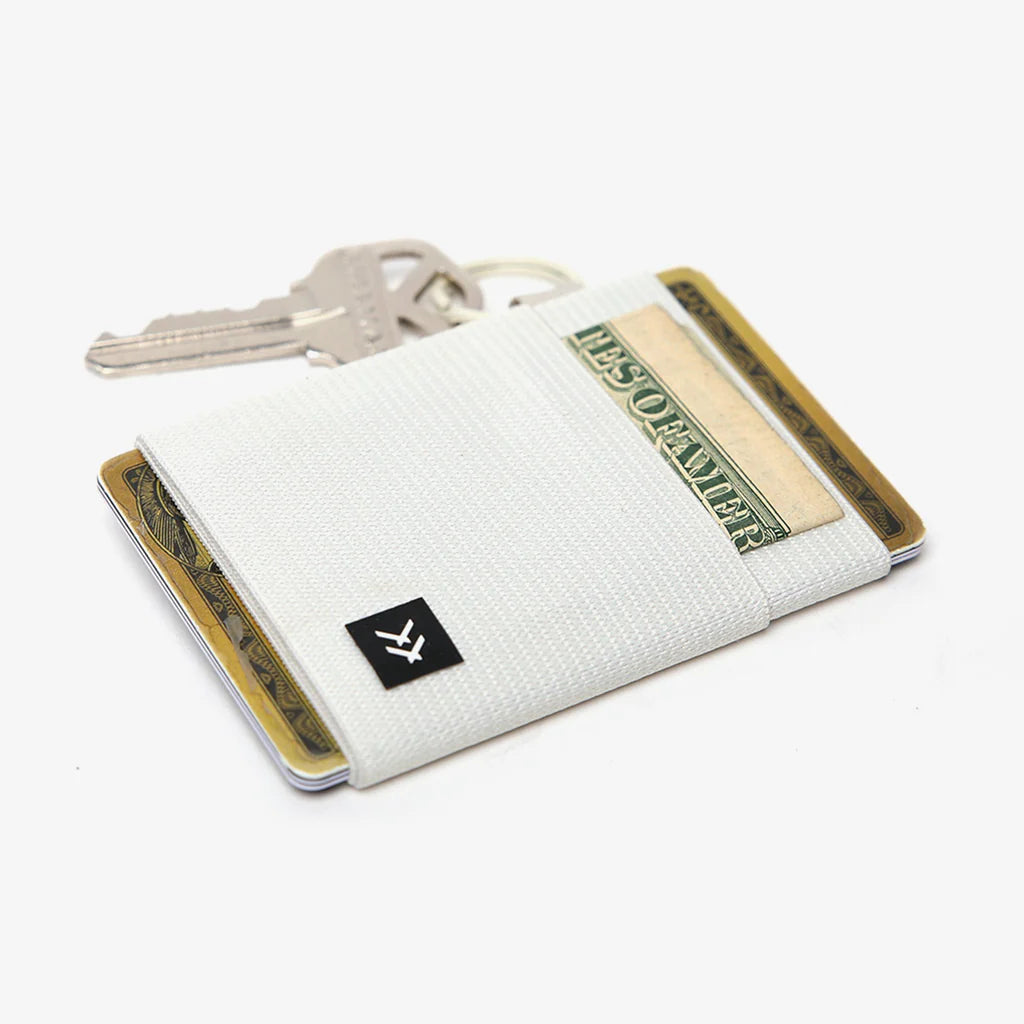 White thread wallet.