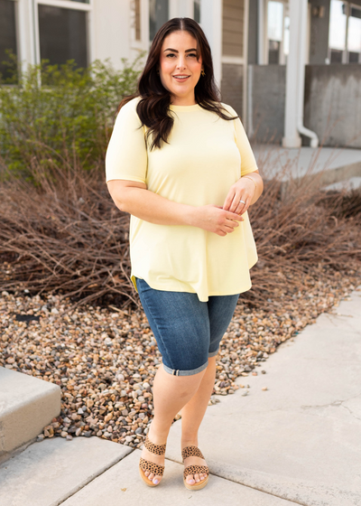 Plus size yellow top