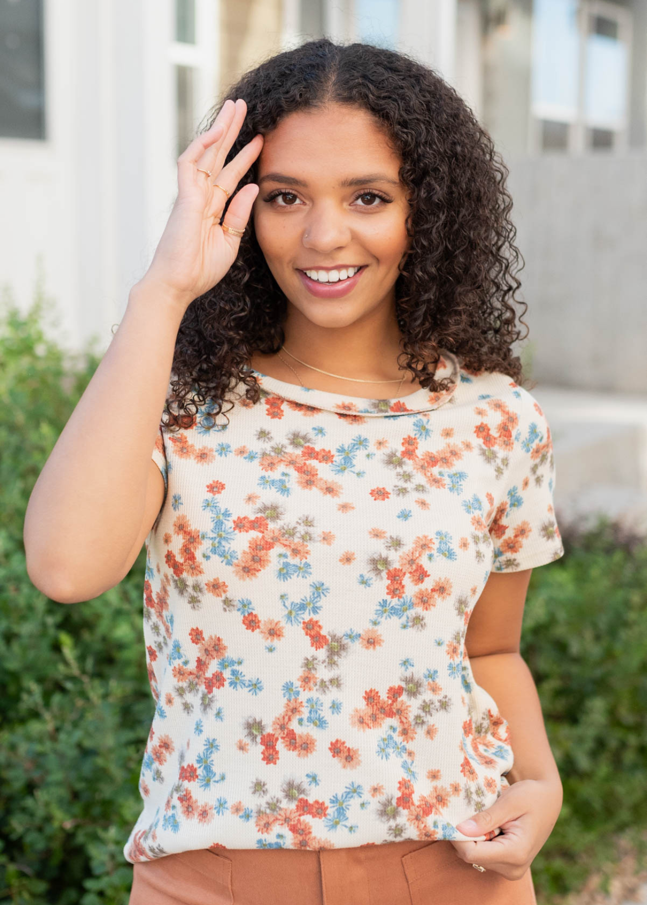 Cream floral top