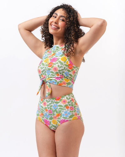 Breezy Floral/ Flower Check Reversible Ultra High-Waist Bottom