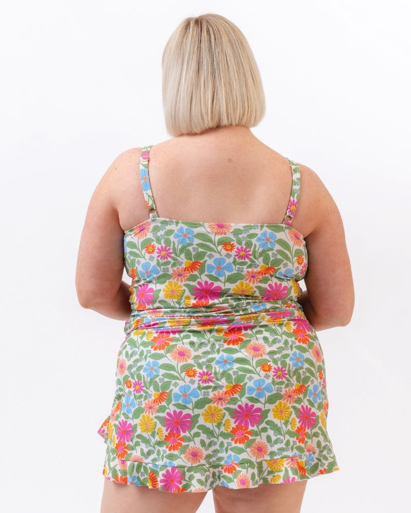 Breezy Floral Square Neck Tankini Top