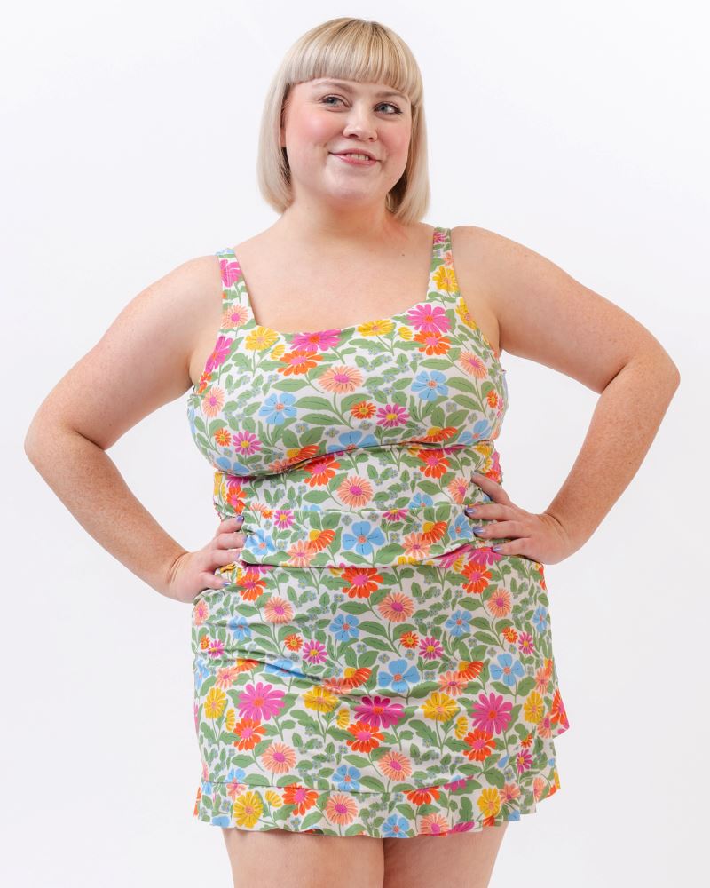 Breezy Floral Square Neck Tankini Top