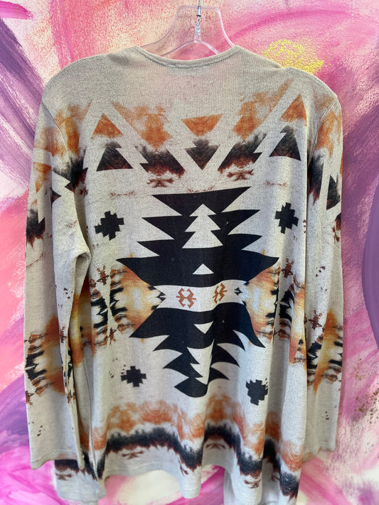 (XL) Lightweight Aztec Cardigan