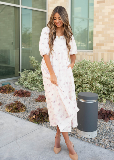 Lavender blush floral dress