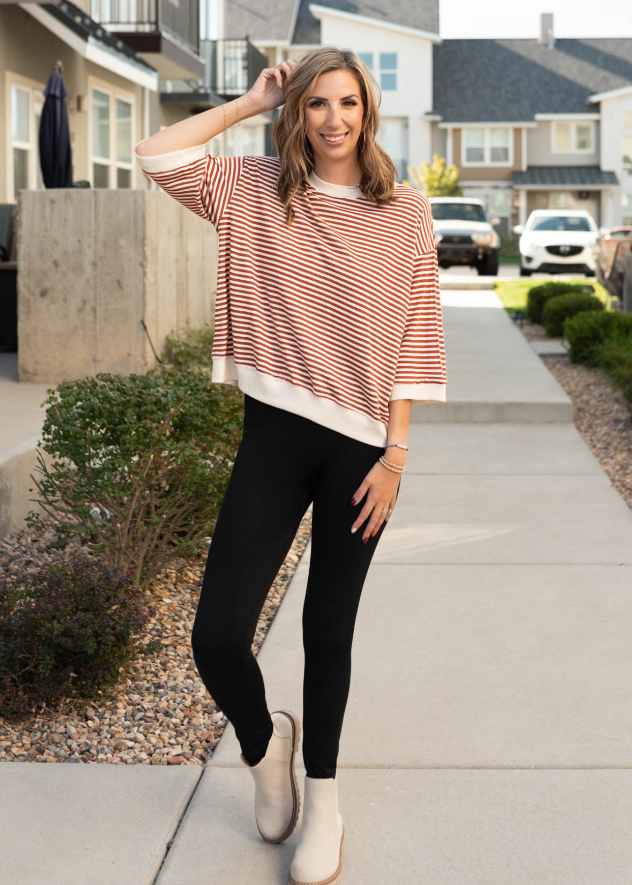 Rust stripe top