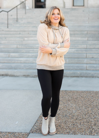 Fuzzy ivory pullover