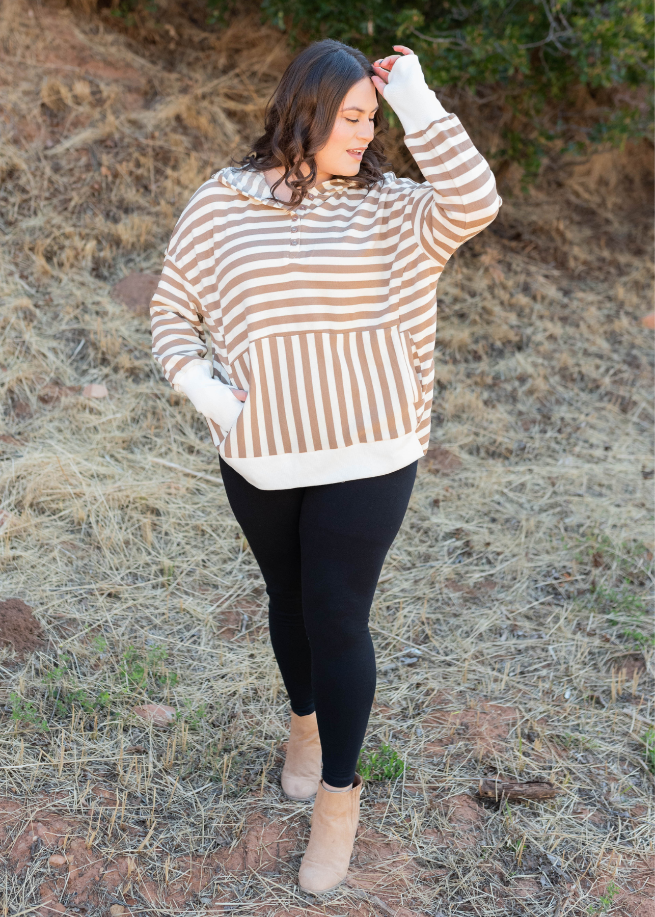 Front view of the plus size leggings