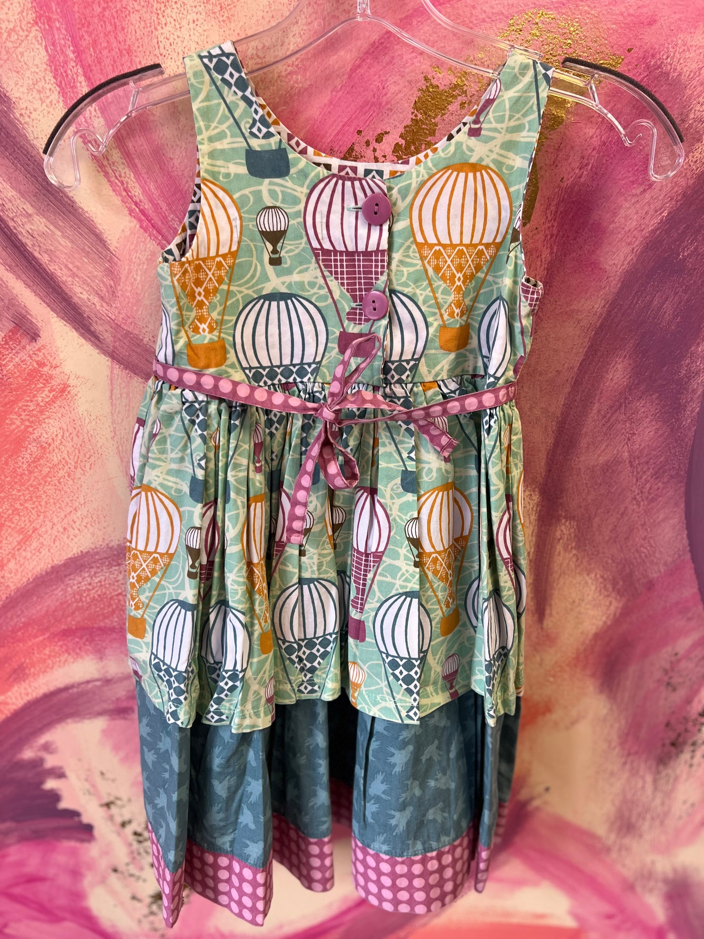 (Size 5) Jelly the Pug Hot Air Balloon Dress