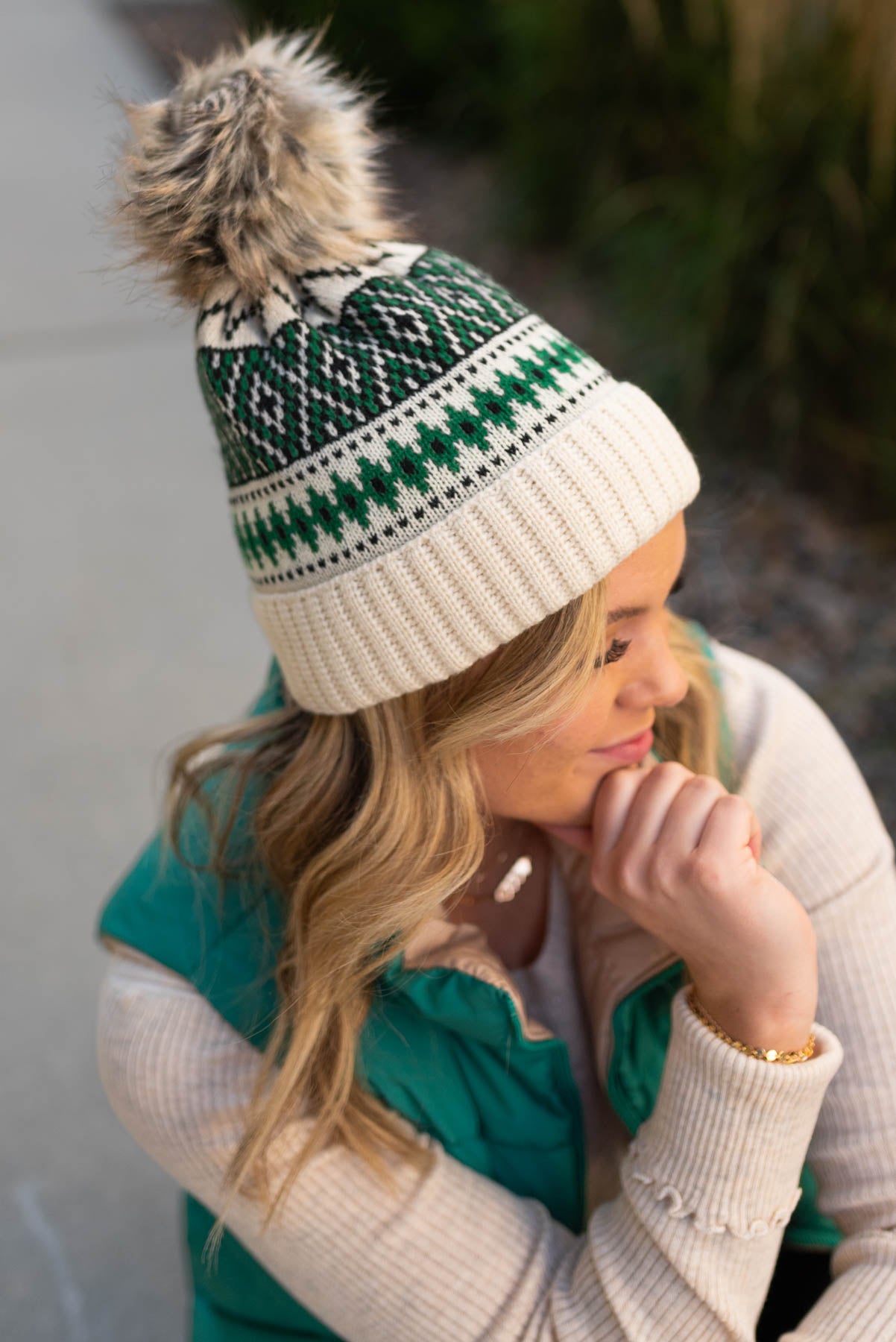 Dark green beanie