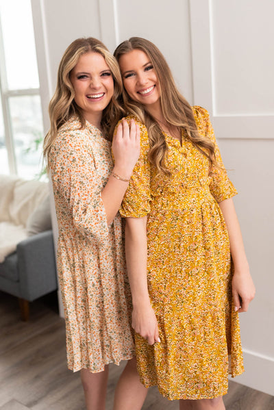 Lynlee Mustard Floral Dress