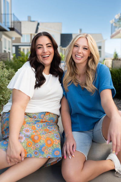 Jayme Blue Collared Top