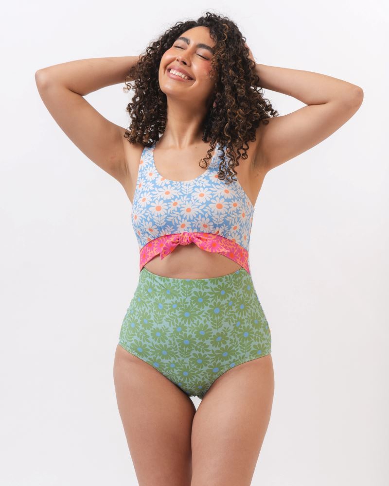 Daisy Patch Knotted One-Piece