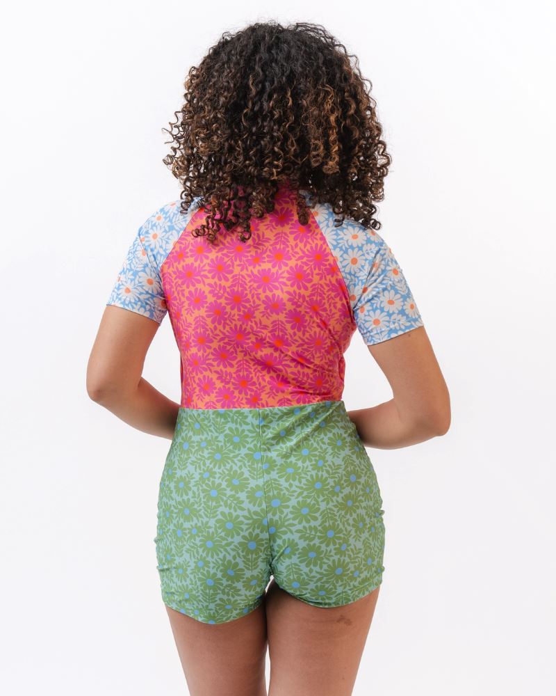 Daisy Patch Retro Rash Guard One-Piece