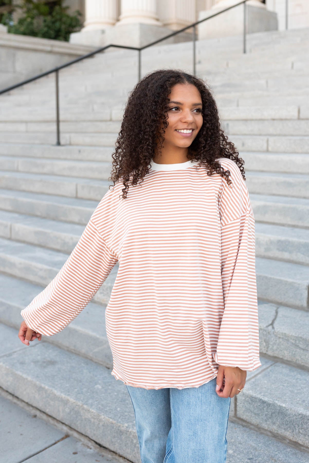 Long sleeve latte top