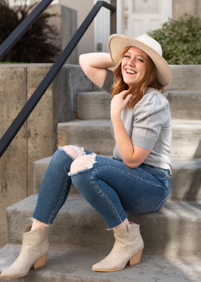 Heather grey top