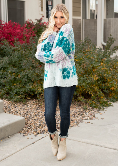 Multi floral cardigan