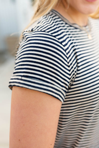 Navy stripe top