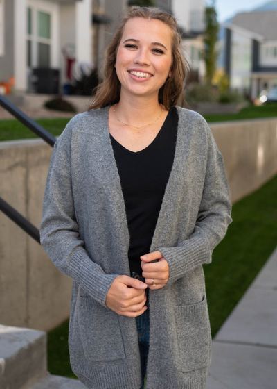 Long sleeve grey cardigan