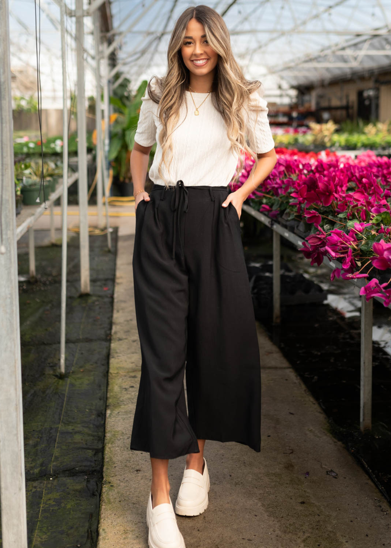 Black wide leg pants