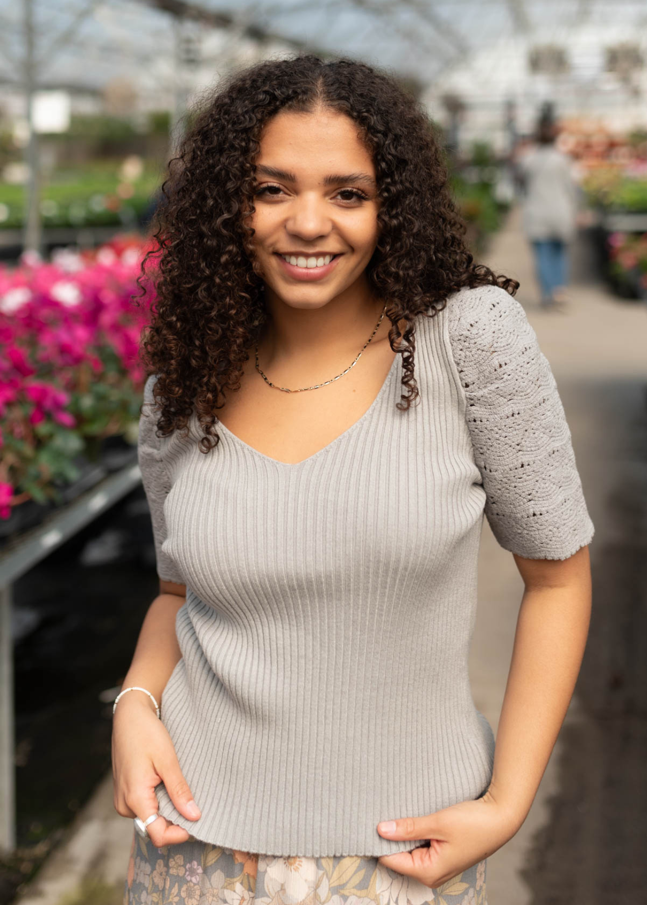 Grey patterned top