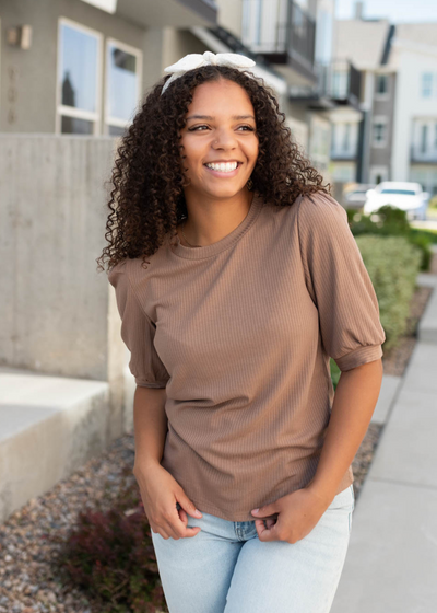 Basic brown top