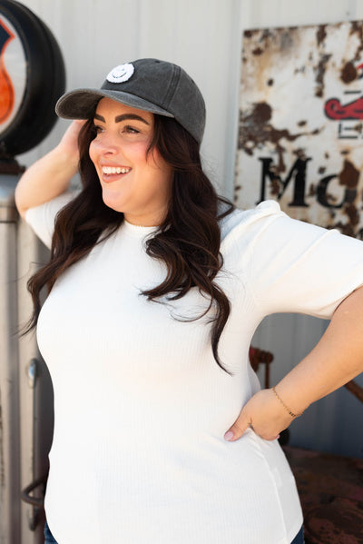 Plus size basic white top