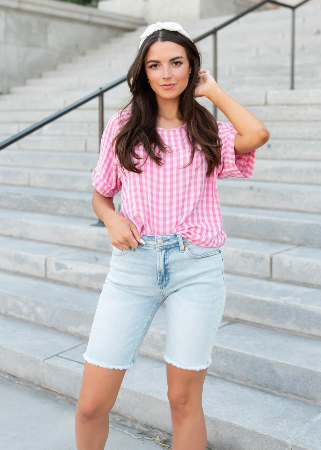 Emory Pink Gingham Top