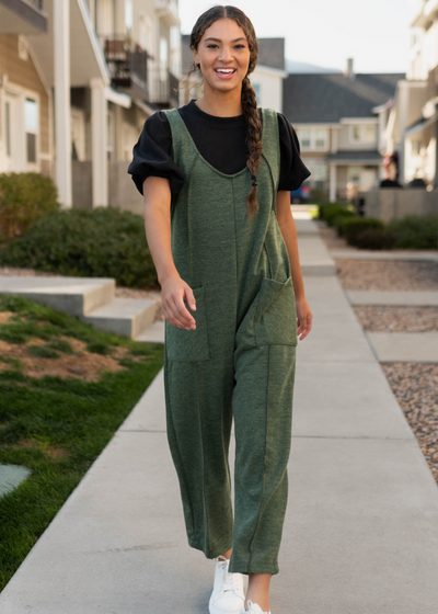 Olive overalls