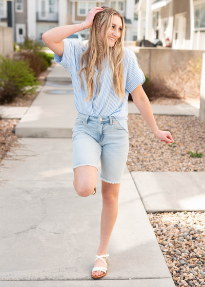 Sky blue polo shirt