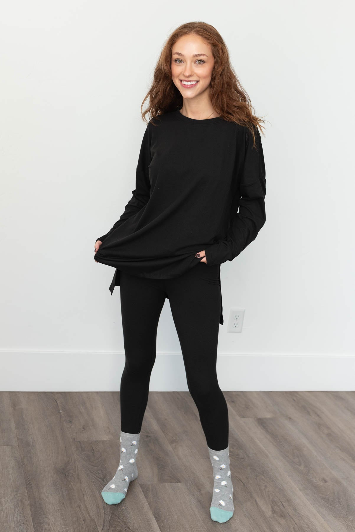 Long sleeve Hollie black lounge wear set